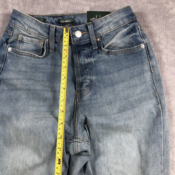 Wild Fable Jeans Womens Sz 0 Light Wash Super High Rise Slim Straight Distressed - Picture 8 of 14